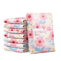 Airtight Seal Quilt Compression Bag Floral Print Organizing Bag Cloth Vacuum Storage Bag  Dormitory S-1pc