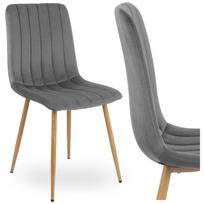 FRESNO WOOD VELVET chair upholstered in graphite velvet