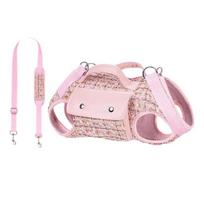 Stylish Dog Horizontal Backpack Elegant Edge-wrapped Pet Traction Backpack Breathable Wear-resistant Cat Carrier Bag