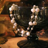 Natural Pearl Tiger Eye Stone Long Necklace Luxurious Design Necklace for Banquet Wedding Women's Jewelry GN0870