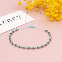 Ximang Light Blue 2026 Stones Bracelet Narrow Seed Beaded Adjustable Bracelets for Women Girls Teens Jewelry Gift