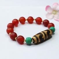 2026 Ximang Tooth Tibet Beads Red Agate Six Words Mantra Bracelet Chalcedony Factory Live Delivery S2032203