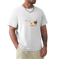 The Furminator Pug Watercolor Design In Beige Color Tshirt Plus Size Comfort Fit Tee S