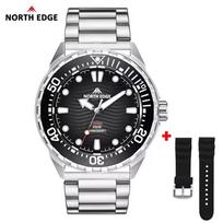 North Edge TRITON Solar-Powered Watch Waterproof Dive Swimming Watch Rotatable Digital Bezel Titanium Men Outdoor Sport Watch
