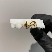 Custom 925 Silver Plated Gold Teeth Grillz Hand Out Top 2 Grillz HipHop Jewelry for Women Men white