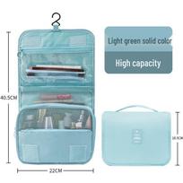 Korean Style Waterproof Hanging Makeup Bag with Hook - Large Capacity Portable Travel Storage Bag