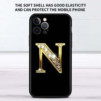 „Letter Alphabet“ dėklas, skirtas Apple iPhone 11 13 12 Pro 7 XR X XS Max 8 6 6S Plus 5 5S SE 2020 13Pro Black Phone Cover Capa Iphone Xs Max black