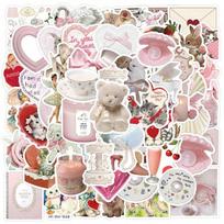 52 Vnt. Lipdukai Decals, Estetiški Grafiti Viniliniai Lipdukai Decals Nešiojamam Kompiuteriui Vandens Buteliukui Dviračiui Riedlentei Bagažui Kompiuteriui Žaislui Snieglentei Atgal Į Mokyklą one-size įvairiaspalvis