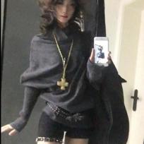 VAYLA 2000s Korean Fashion Slim Batwing Sleeve Autumn Sweaters Y2k Pure Color Subculture Casual Long Sleeve Pullovers Sweaters Chic S
