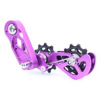 Bicycles Chain Tensioner, Bicycles Chain Guide Bike Protector, Aluminum Alloy Bicycles Single Speed Adjuster Converter violetinė