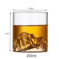 Creative Glass Mountain viewing cup Tibetan mountain teacup Japanese whisky cup, household high beauty water mug 200ml