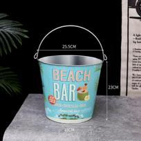 Vintage Tiki Bar Metal Ice Bucket S