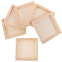 6 pcs Unfinished Wood Canvas Panel 6x6 Inch Wood Board Small Painting Canvas Frames for DIY Art Projects Acrylics Oil Painting