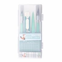 5pcs/Set DIY Scrapbook Tool Set Non-Slip Mats Paper Crafting Art Cutting Tools Kit Tweezers Pens Carving Craft Paper Pen