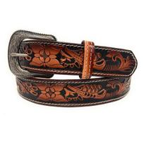 1.5  Wide Western Leather Belt Cowboy Rodeo Casual Leather Belt Floral Embossed, Size 28  to 36 28 Inch ruda
