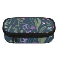 Pencil Bag Lightweight High Capacity 300D Polyester Secure Zipper with Mesh Pocket Removable Divider and Pen Slots for Students One Size