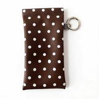 with Keyring Spring Auto-close Glasses Bag Shrapnel Snap Shut Leather Glasses Storage Bag  Outdoor