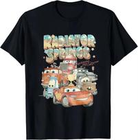 New Men Disney Cars Lightning McQueen T-shirt Women Cotton Tee Casual Couple Top Unisex Summer Streetwear Oversized Short Sleeve XXXL gray