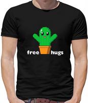 Free Cactus Hugs Mens T-Shirt - Cute - Anime - Free Hugs - Cacti S