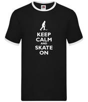 Keep Calm and Skate On - Mens Ringer - Skateboarding Skateboard Board Love XXXXL