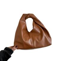 Large Capacity Women Tote Bag Square Single-shoulder Bag Simple Simple Pleated Handbag  Outdoor