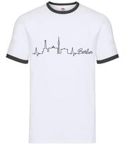 Berlin Heartbeat - Mens Ringer - Germany Skyline German City Love Place L