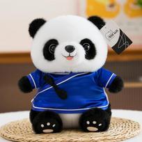 Boys and Girls Silk Hanfu Panda Soft Pillow Chinese Style Panda Pendant Cartoon Keychain Stuffed Animal for Children