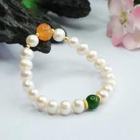2026 Ximang Freshwater Pearl Bracelet Jinsi Jade Pumpkin Beads Female Factory  Generation S3051705 Multi about 7-8mm