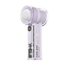 New X05 USB Transparent Mini Handheld Fan High Speed Turbo Cooling Violent Ice Air Cooling Hanging Rope Portable Handheld Fan USB violetinė