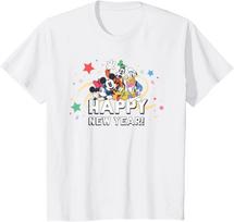 Hot Fashion Casual Disney Mickey Mouse & Pals Retro Happy New Year Celebration T-Shirt S-4XL Four Seasons XXXXL