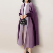 Miyake Style Gradient Windbreaker Jacket - Women's Plus Size Pleated Shawl with Belt One Size