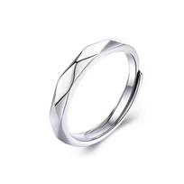 925 Sterling Silver Moissanite Mobius Strip Couple Rings - Simple Style Wedding Bands for Men & Women, Valentine's Day Gift Platinum (Adjustable)