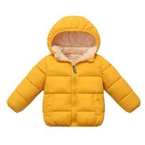 2026 Kids' Hooded Plaid Fleece-Lined Down Jacket for Boys & Girls, Warm Cotton Outerwear for Baby, Autumn & Winter. 130 cm