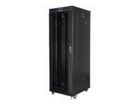 LANBERG free standing rack 19inch cabinet 37U 600x800 glass door LCD flat pack black