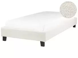 Viengulė lova be galvūgalio Boucle ROANNE 90 x 200 cm šviesiai smėlio spalvos