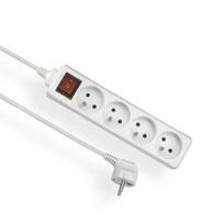 Ilginimo laidas su įžeminimu ir jungikliu, baltas, 4 lizdai, 5 m, OMY 3x1, Elgotech EPS-405W
