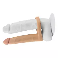 Lovetoy The Ultra Soft Double Nr. 6.25 vibruojantis strap-on dildo