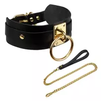 Kinky Diva O-Ring Collar antkaklio ir pavadėlio rinkinys