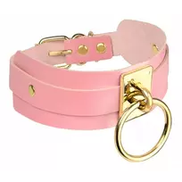 Kinky Diva O-Ring Collar Pink Gold antkaklis
