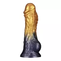 Lovetoy Aerosx Nr. 8.0 Gold/Black pripučiamas silikoninis dildo