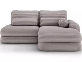 Ripeli Corner Sofa Bed with Storage, Light Grey Velvet, Right-Hand Facing, Modern, Light Gray