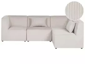 LEMVIG modulinė kampinė sofa 4 asmenims, kairinė, smėlio spalvos velvetas