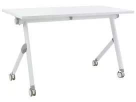 Sulankstomas rašomasis stalas BENDI baltas 120 cm 60 cm su ratukais