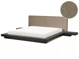 LED dvigulė lova Boucle ZEN 180 x 200 cm tamsaus uosio spalvos