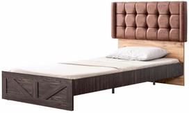 Lova viengulė Kalune Design Antik, 100 x 200 cm, ruda sp./pilka sp., be čiužinio