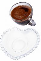 Puodeliai su lėkštutėmis Hermia BADE6628, stiklas, skaidri sp., 2 vnt.