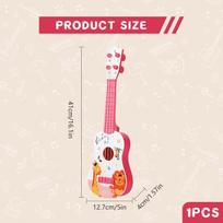 Vaikiška 41 cm mini gitara-ukulele su 4 stygomis, rožinė