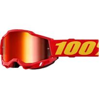 Vaikiški motokroso akiniai 100% Accuri 2 Junior Mirror - červená, červené plexi