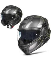 Atverčiamas motociklo šalmas W-TEC Zoroz P/J - Matt Black-Fluo Yellow