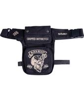 Motorcycle Thigh Bag W-TEC Black Heart Devil Skull Black Tex